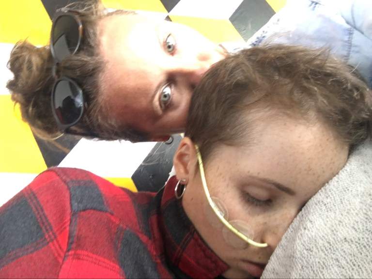 Jennifer Montgomery-Lay and Logan Lay after fleeing a deadly earthquake in Indonesia’s tourism district.
