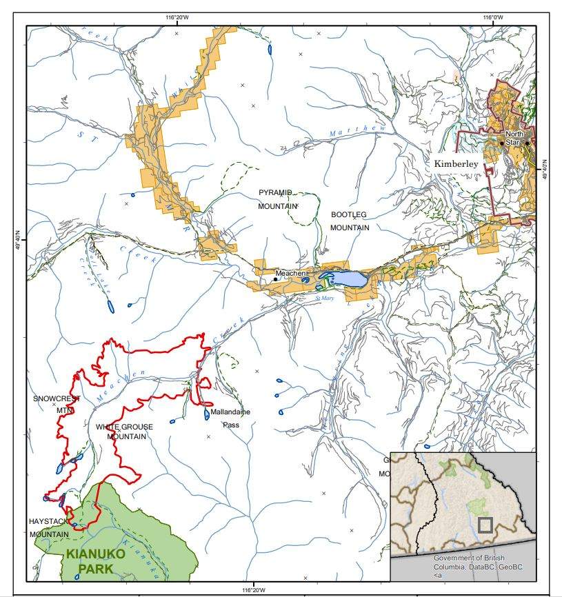 Meachen Creek wildfire map, Aug 18, 2018.