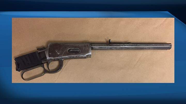 Prince Albert police seized a variety of weapons, including this modified rifle, this past weekend.