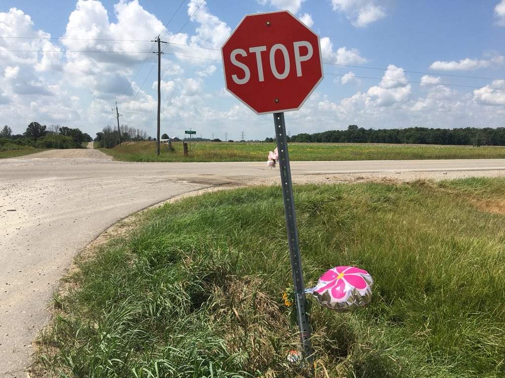 A small memorial is taking shape at the intersection of Nairn Road and McEwen Drive.