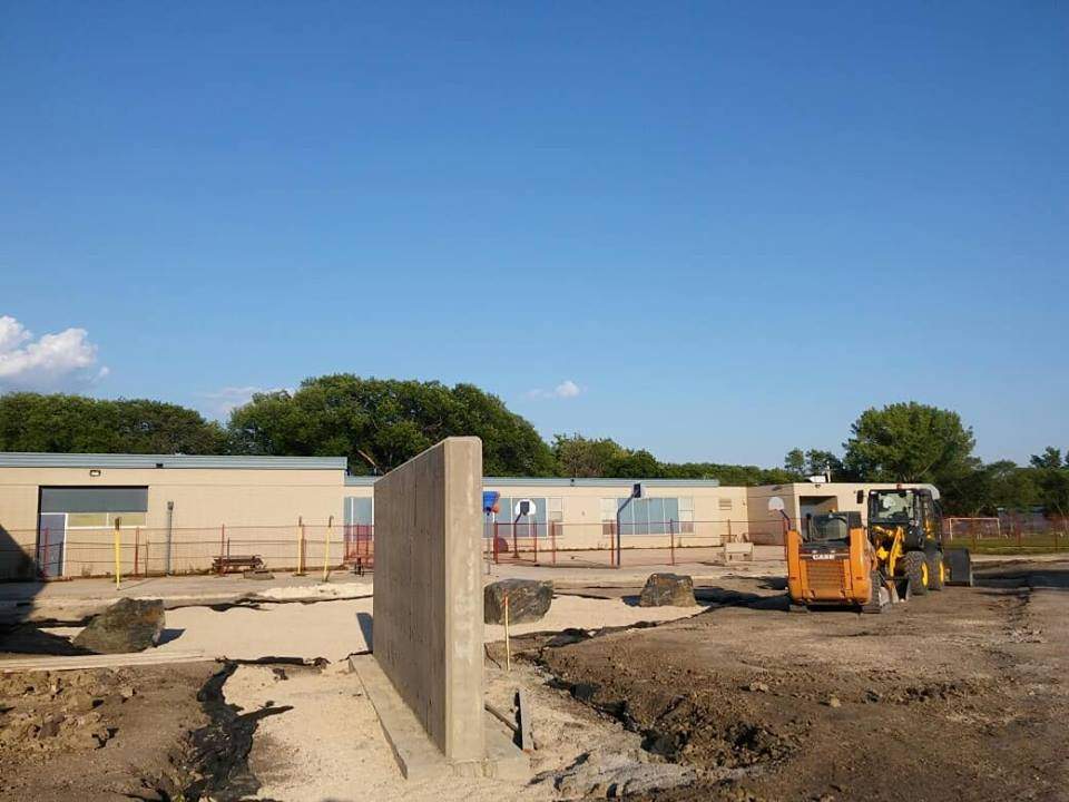 The Nordale School Nature Playground Project is currently under construction, July 15th, 2018.