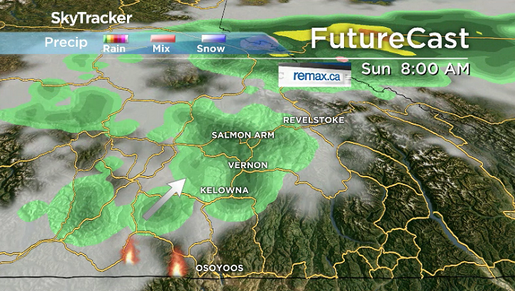 Rain is expected to roll in across the Okanagan this weekend, helping to wash away some of the smoke.