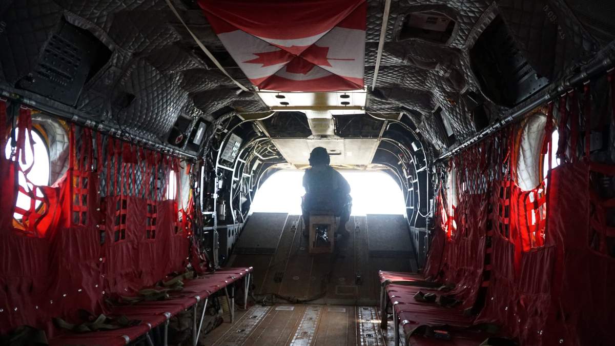 Rear gunner on the Chinook.