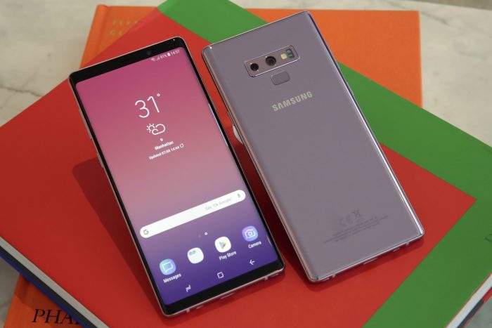 The Samsung Galaxy Note 9 is shown in this photo, in New York, Tuesday, Aug. 7, 2018.