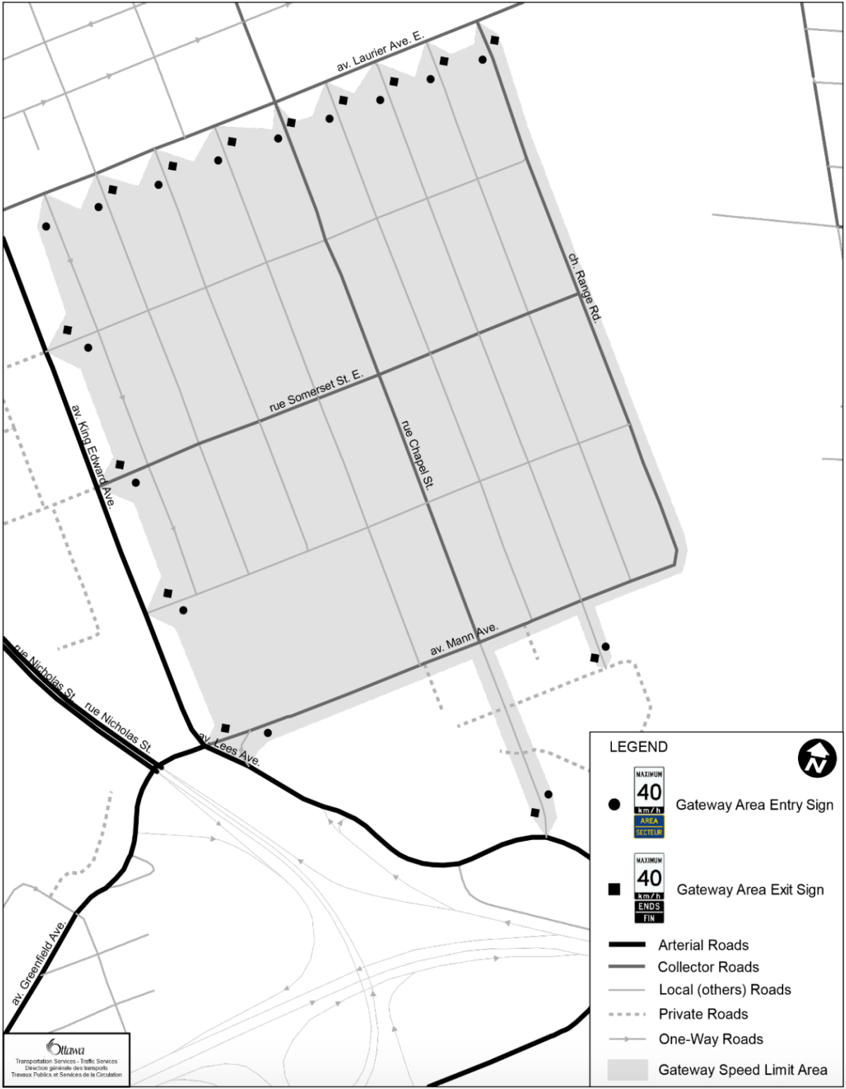 An example of how new ‘gateway’ speed limit signs for certain residential zones in Ottawa would be installed.