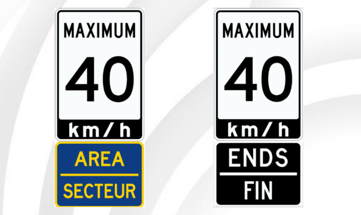 The new "gateway" signs will be steadily installed at the entrances and exits of certain residential areas in Ottawa where the city feels a consistent speed limit of 40 km/h is more appropriate than the default 50 km/h.