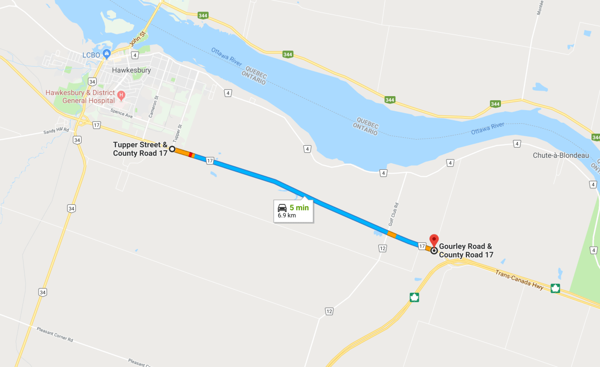 OPP in Hawkesbury said Tuesday’s fatal collision occurred on Highway 17, between Tupper Street and Golf Club Road, shortly after 12 p.m. The highway is closed from Tupper Street and Gourley Road while police investigate the crash.