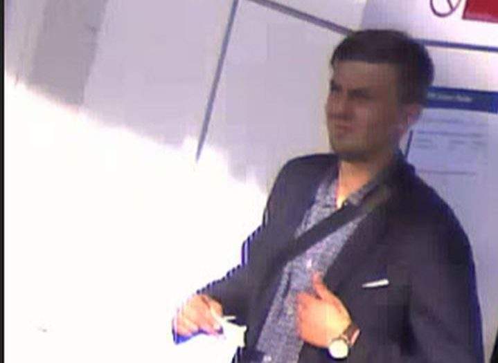 Transit police are searching for a person suspected of placing credit and debit card skimmers on the Canada Line. 