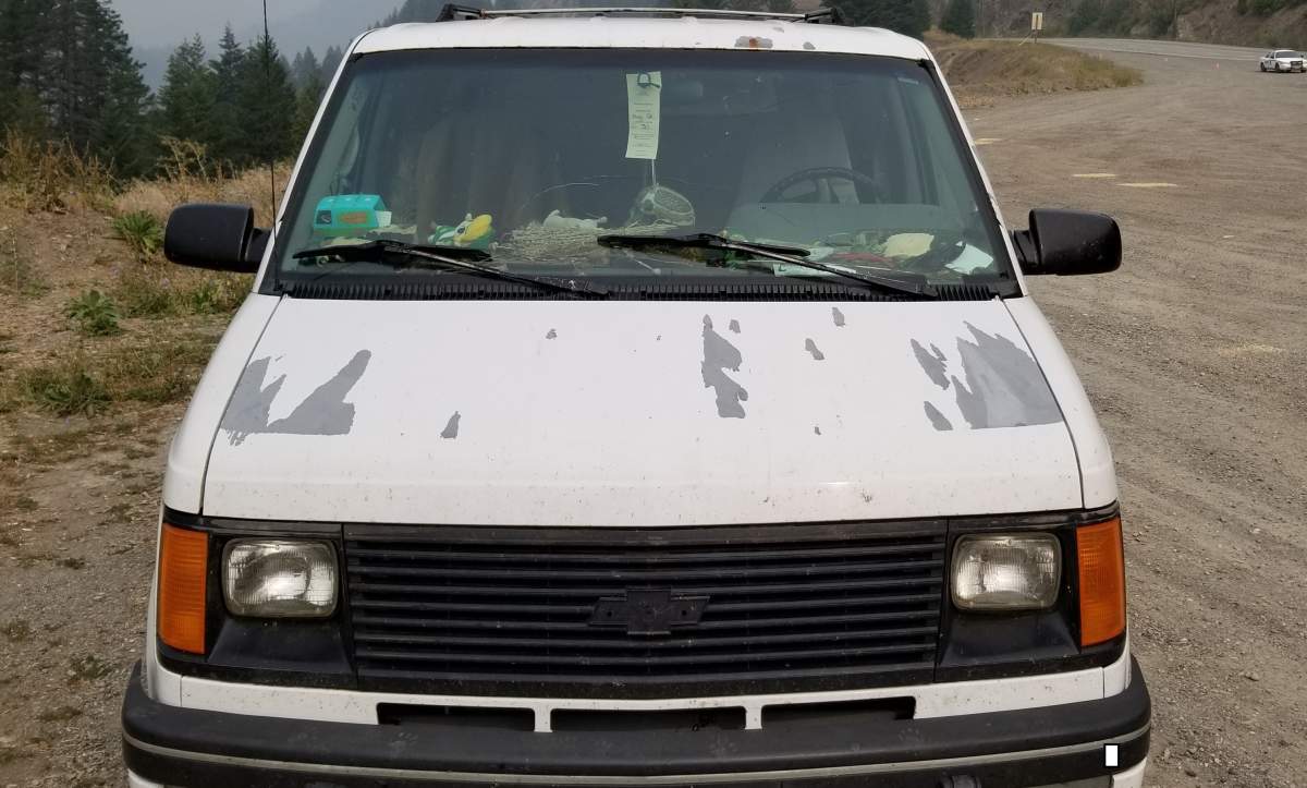 Police seized this van at the scene of a homicide near Boston Bar.