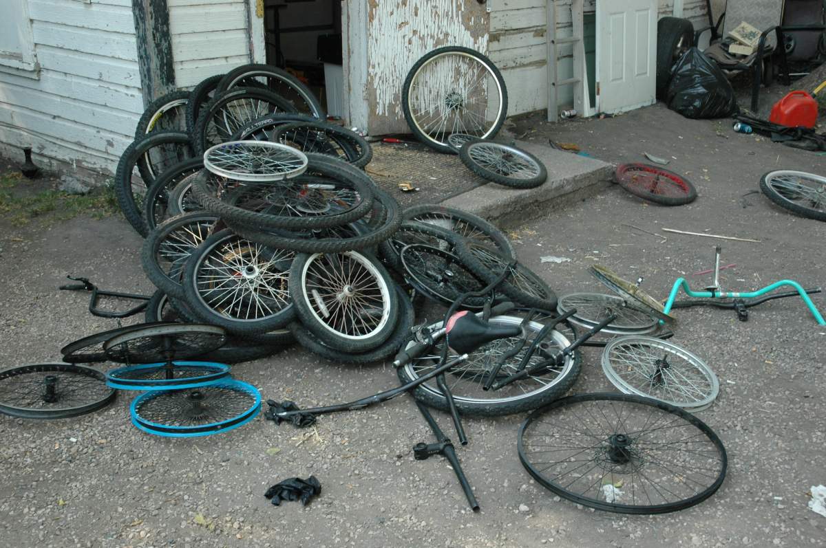 Tires found at a Portage la Prairie home raided by RCMP, which led them to stolen items.