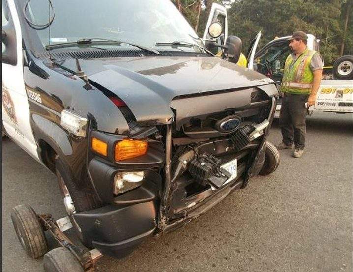A Victoria police officer suffered non-life-threatening injuries in a collision on August 14.