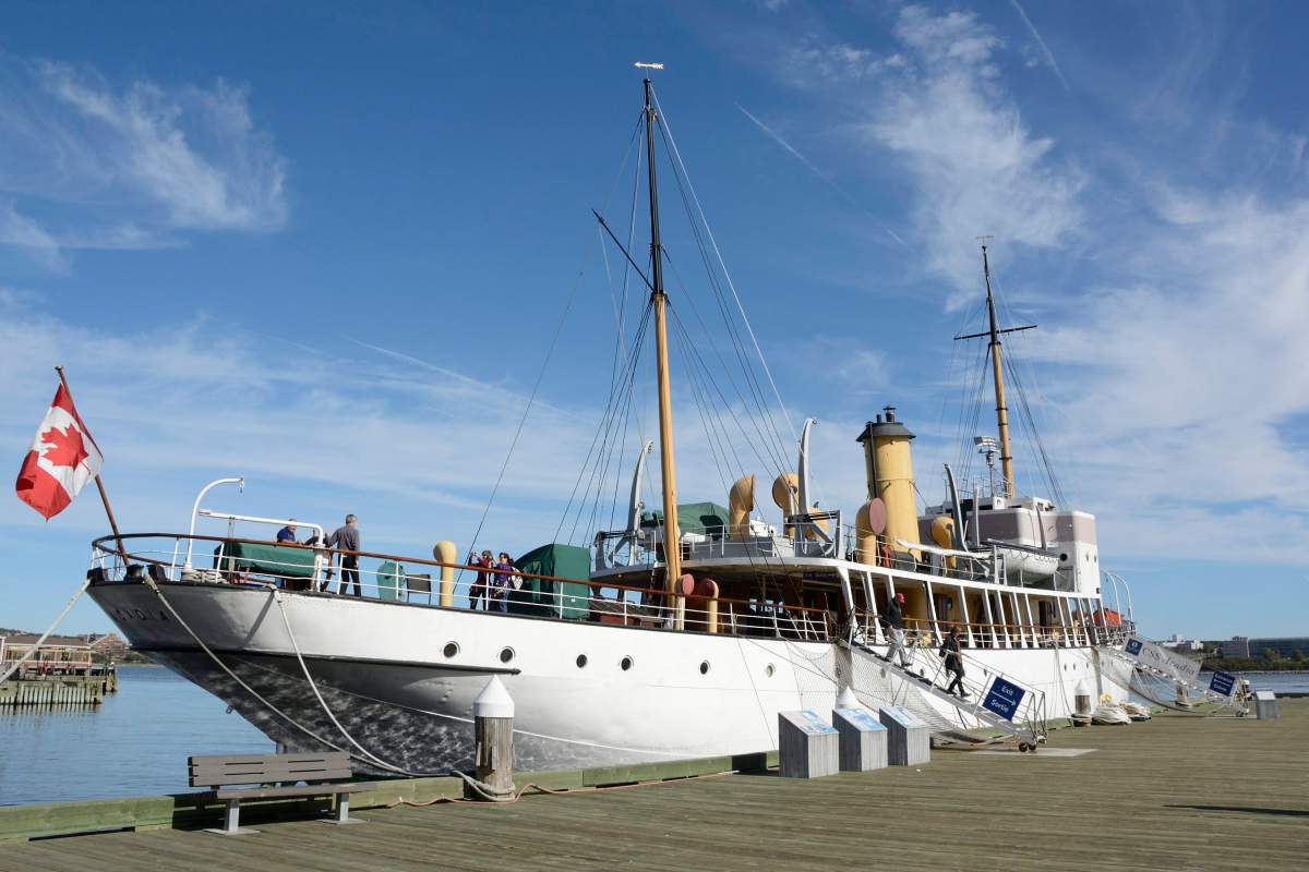 CSS Acadia moored along the pier at the Maritime Museum of the Atlantic, Halifax, N.S., October 10, 2013.