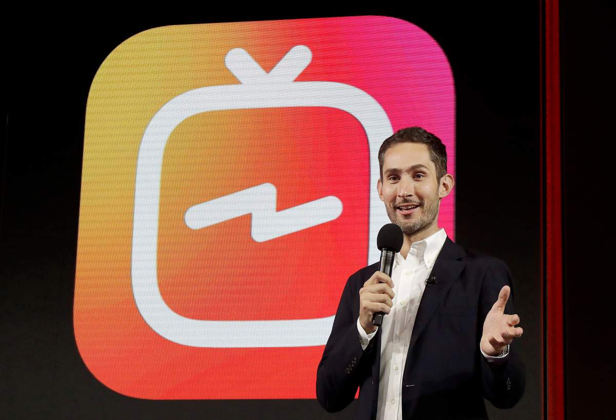 Kevin Systrom, CEO and co-founder of Instagram, prepares for an announcement about IGTV in San Francisco on Tuesday, June 19.