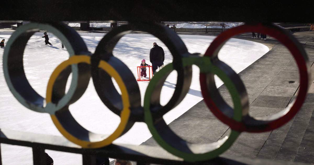 A young girl learns to skate on the ice at the 1988 Calgary Olympic Plaza in Calgary, Alta., Sunday, Jan. 19, 2014. 