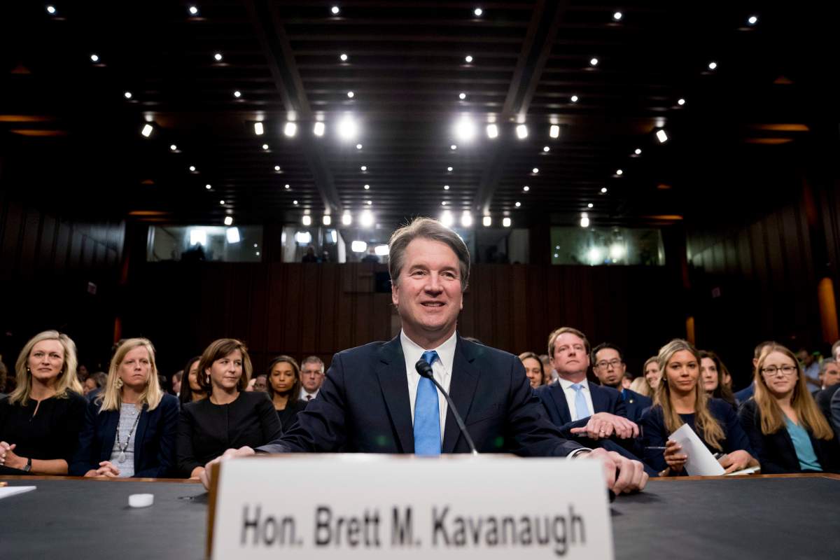 President Donald Trump's Supreme Court nominee, Brett Kavanaugh, a federal appeals court judge, arrives before the Senate Judiciary Committee on Capitol Hill in Washington, Wednesday, Sept. 5, 2018, for the second day of his confirmation to replace retired Justice Anthony Kennedy.