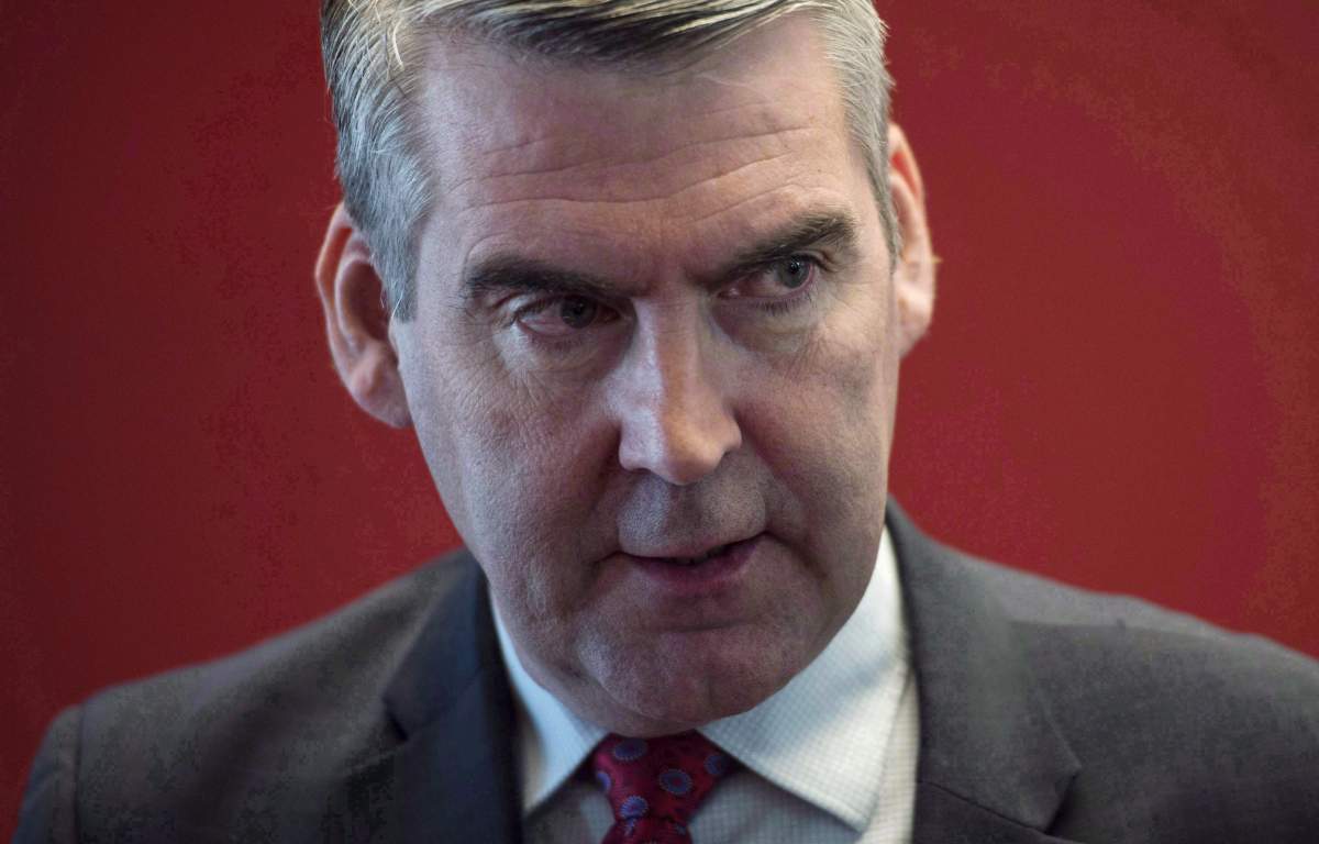 Nova Scotia Premier Stephen McNeil arrives for a press conference in Halifax on Tuesday, April 10, 2018.