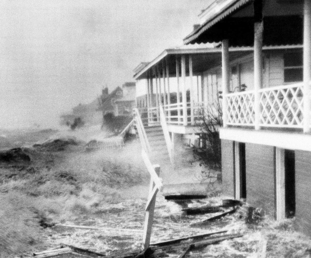 In this Oct. 15, 1954 file photo, Hurricane Hazel destruction is seen in Morehead City, N.C.