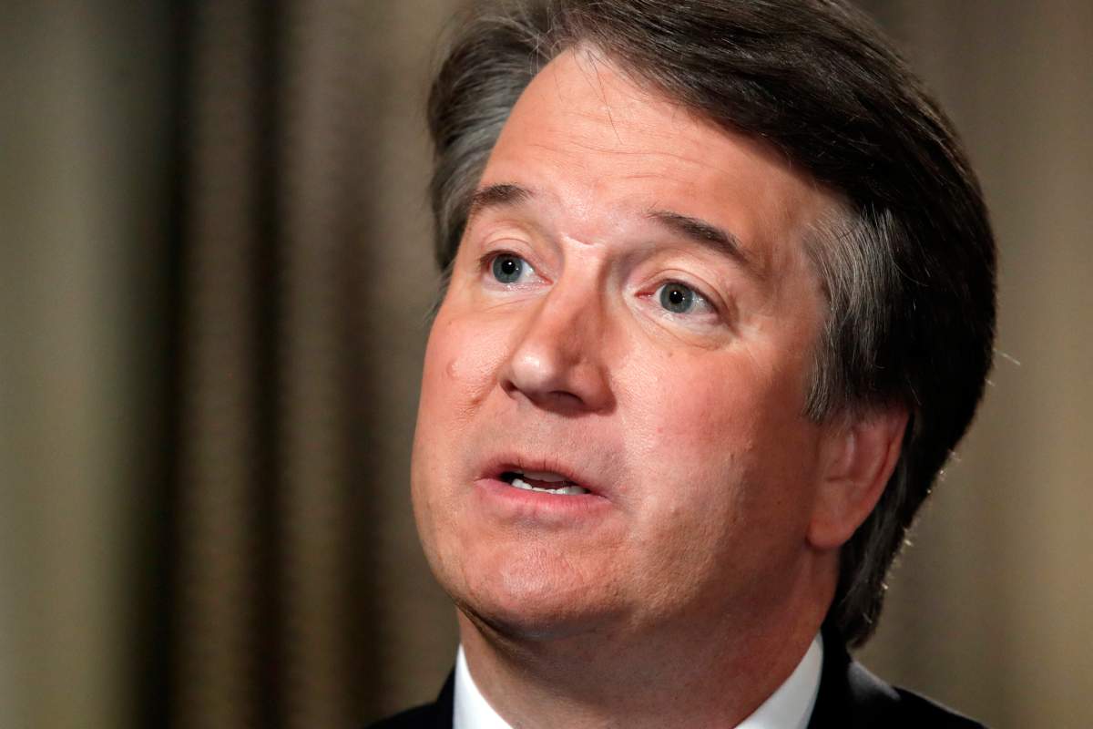 Brett Kavanaugh answers questions during a Fox News interview, Monday, Sept. 24, in Washington, D.C., about allegations of sexual misconduct.