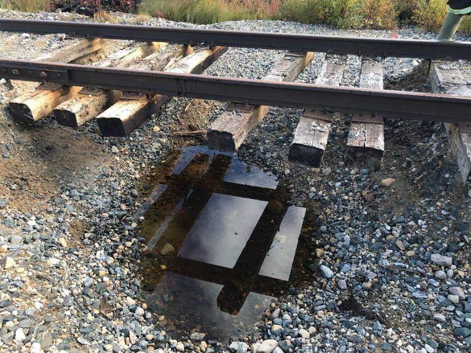 A washout on the Churchill rail line.