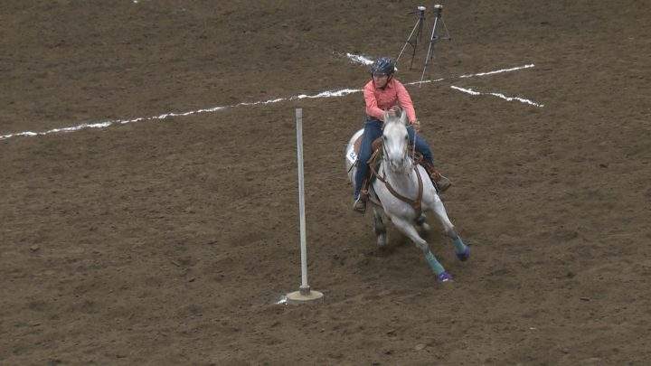 Kylie Windo made the trek from the central Alberta town of Eckville to compete in the 4-H Rodeo.