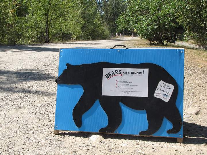The RDCO says visitors to local parks should be on the lookout for bears.