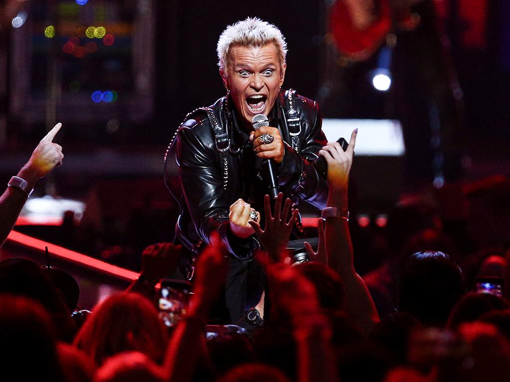 Billy Idol performs at the 2016 iHeartRadio Music Festival. 