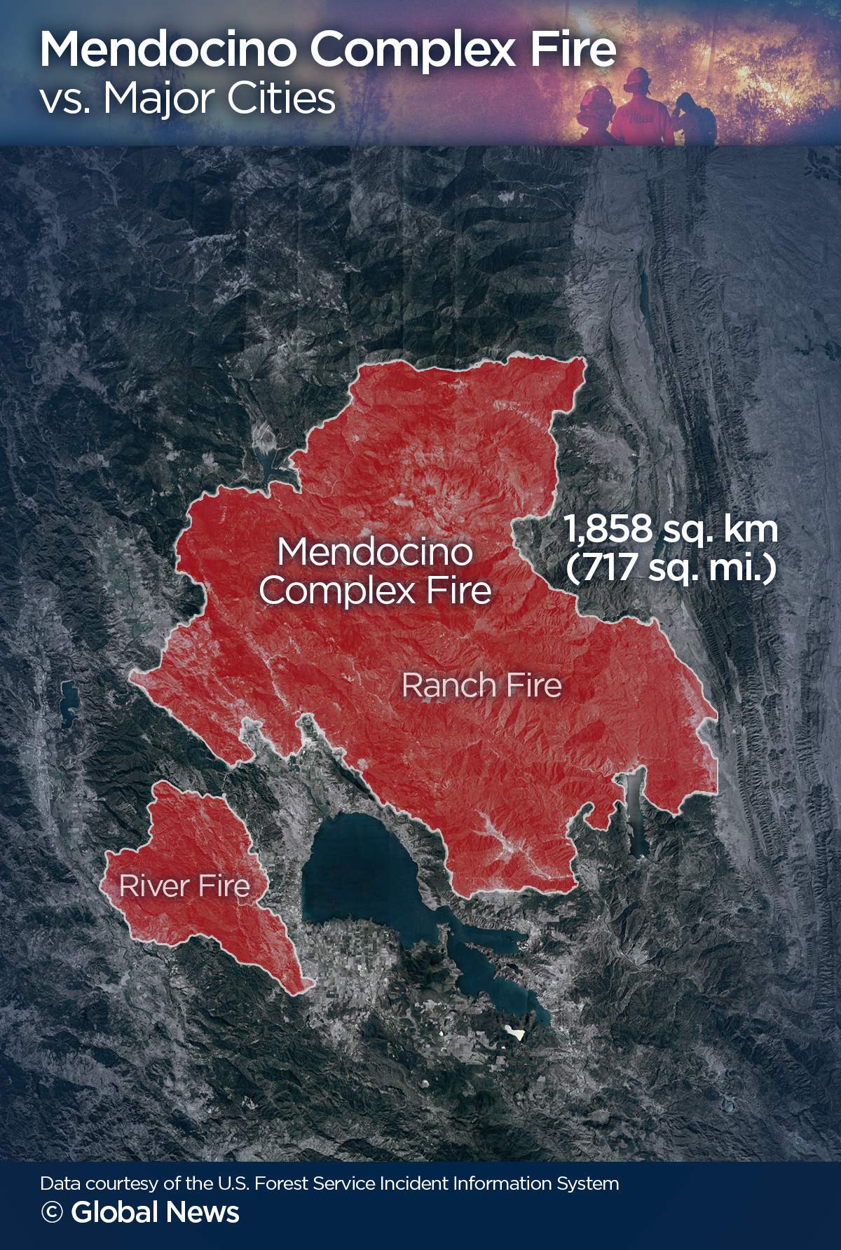 California’s Mendocino Complex fire leaves a scar bigger than many cities - image