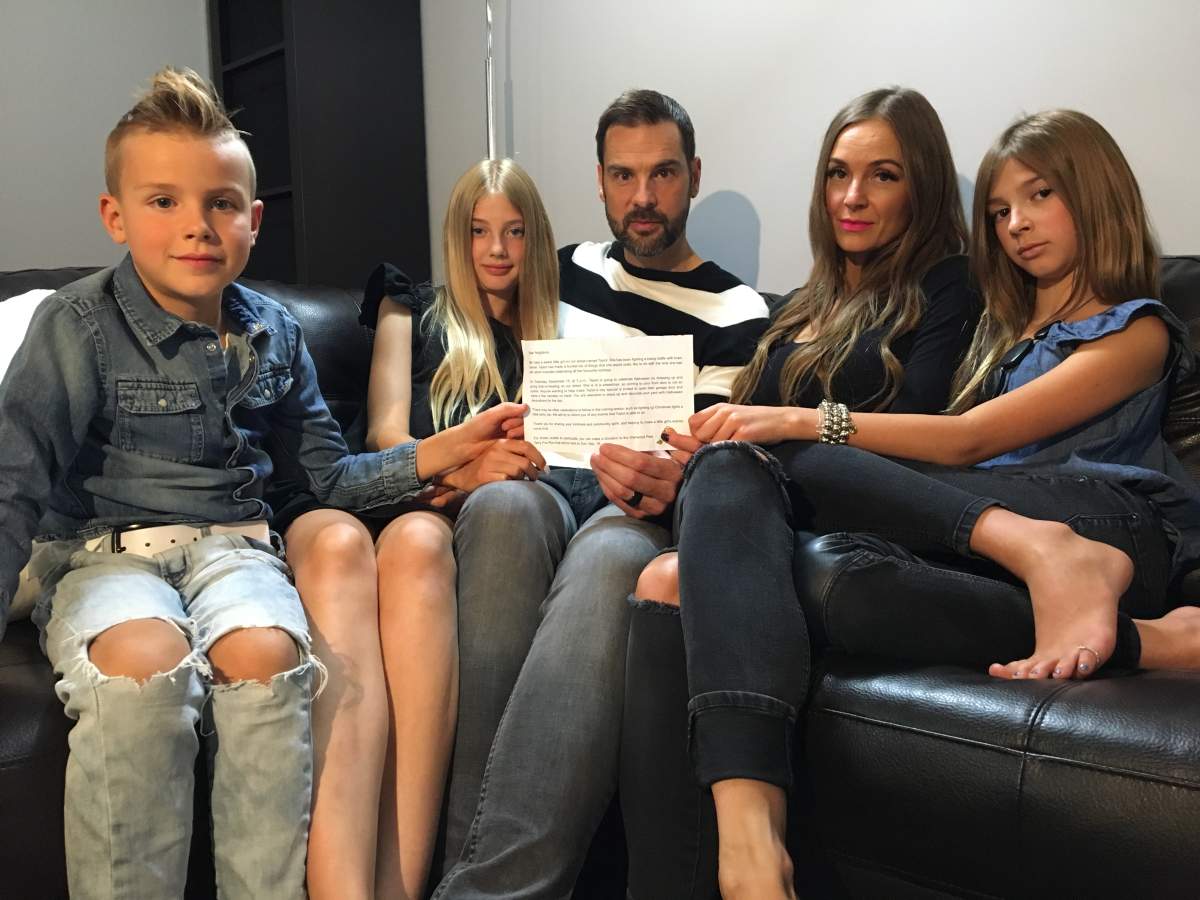 Jess and Brad Kauffman, along with their three children, live in Sherwood Park’s Summerwood neighbourhood and received the letter asking to help organize the early Halloween for Taylor. September 10, 2018.