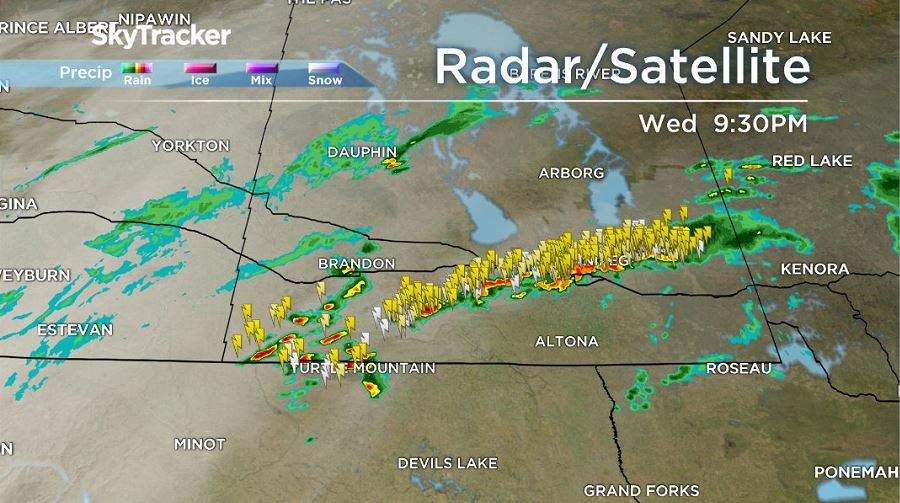 Satellite/radar image from 9:30 PM September 12, 2018.