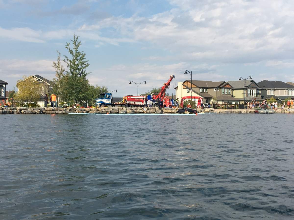 The vehicle was removed from Auburn Bay Lake around 5 p.m. on Saturday.