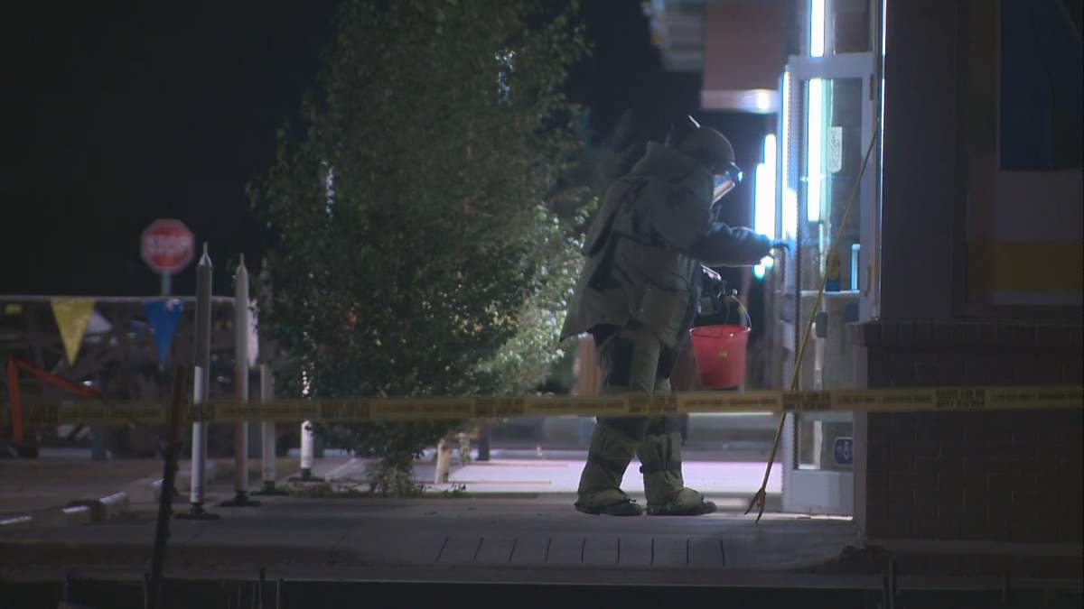 The police bomb squad was called to the Royal Bank near 28 Avenue SW and 141 Street SW, in the Chappelle Gardens neighbourhood in the Heritage Valley area of southwest Edmonton. Wednesday, September 19, 2018.