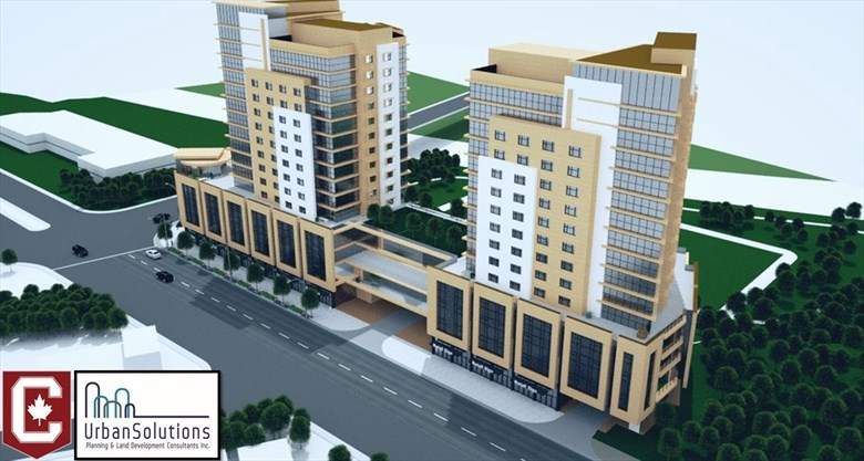 Columbia International College is planning to build two student housing towers along Main Street West in Hamilton.