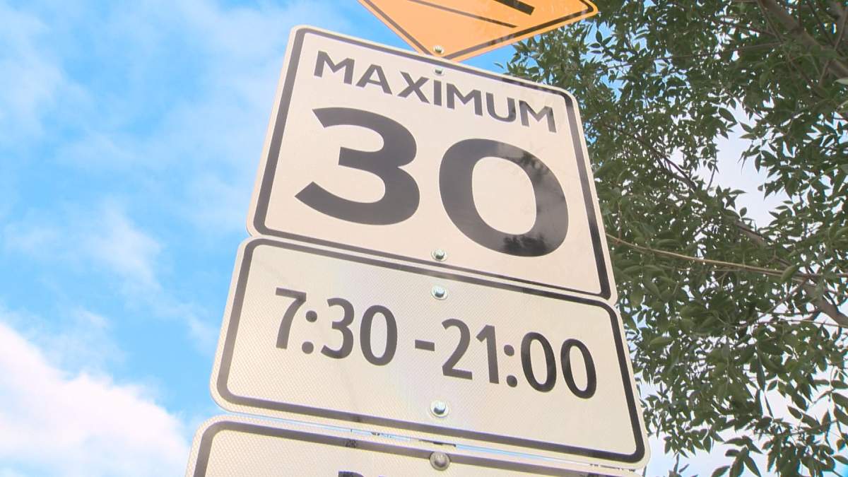 Playground zone sign in Edmonton Alberta