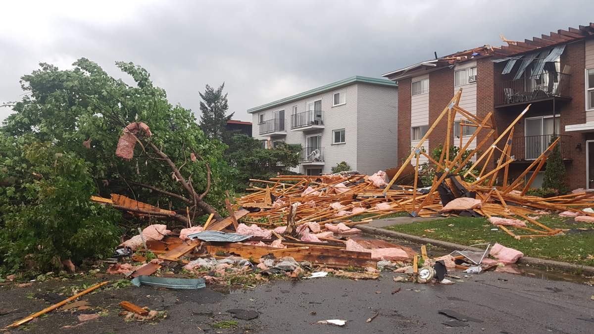 Some of the damage left by a tornado in Gatineau on Sept. 21, 2018.