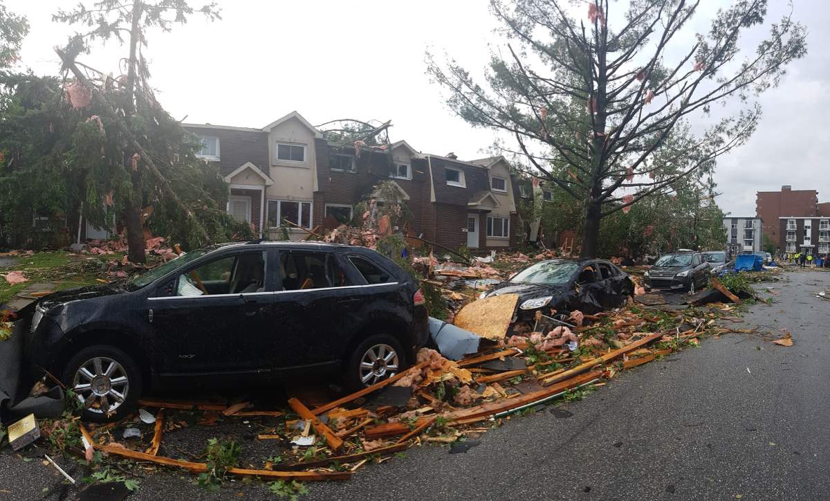 Some of the damage left by a tornado in Gatineau on Sept. 21, 2018.