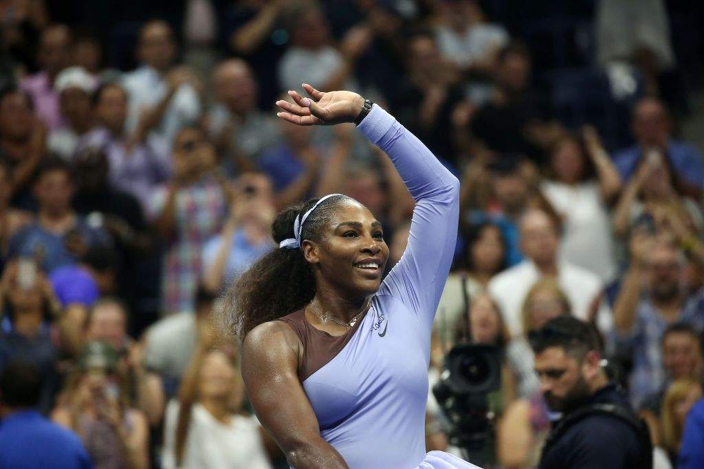 Serena Williams of USA celebrates after defeating Anastasija Sevastova (not seen) of Latvia during US Open 2018 Women’s singles semi-finals match on September 6. Getty Images.
