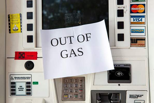 The pumps at the Shell gas station on Western Boulevard featured “out of gas” signs as people prepared to ride out Hurricane Florence on Tuesday, Sept. 11, 2018, in Raleigh, N.C.