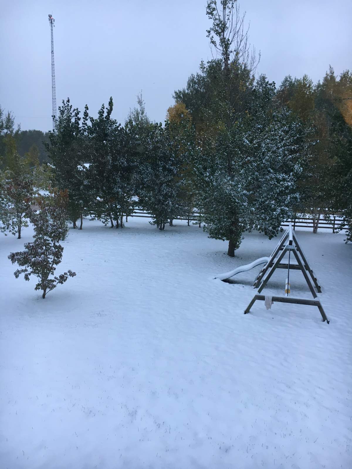 Snow in Gift Lake, Alta. on Wednesday, September 12, 2018.