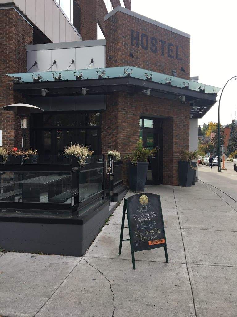 Sign outside Hostel Bar on 17 Avenue S.W. on Wednesday, Sept. 26, 2018.