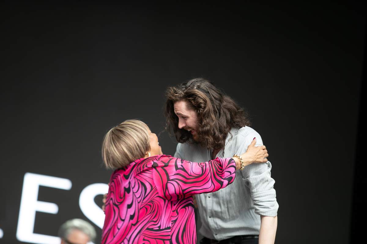 Mavis Staples (L) is joined by Andrew Hozier-Byrne aka Hozier during Electric Picnic 2018 at Stradbally Hall Estate on September 1, 2018 in Dublin, Ireland.