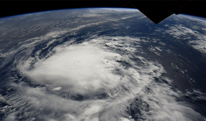 Hurricane Florence as seen from the International Space Station on Monday, September 10, 2018.