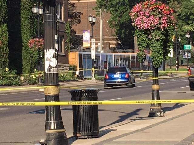 A driver fled the scene after a blue Mini Cooper struck a man believed to be in his 30's. It happened in the area between Caroline and Hess Street South.