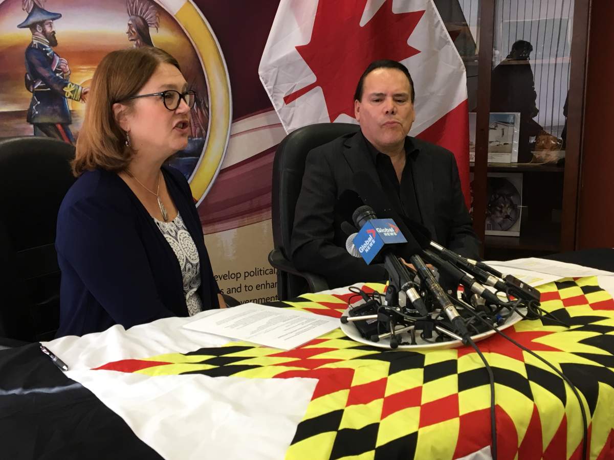 Jane Philpott and Garrison Settee make the announcement Thursday.