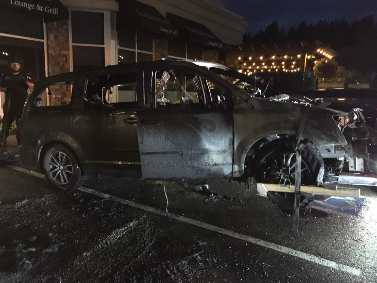 Dramatic rescue in Kelowna caught on video as woman is pulled from burning vehicle - image