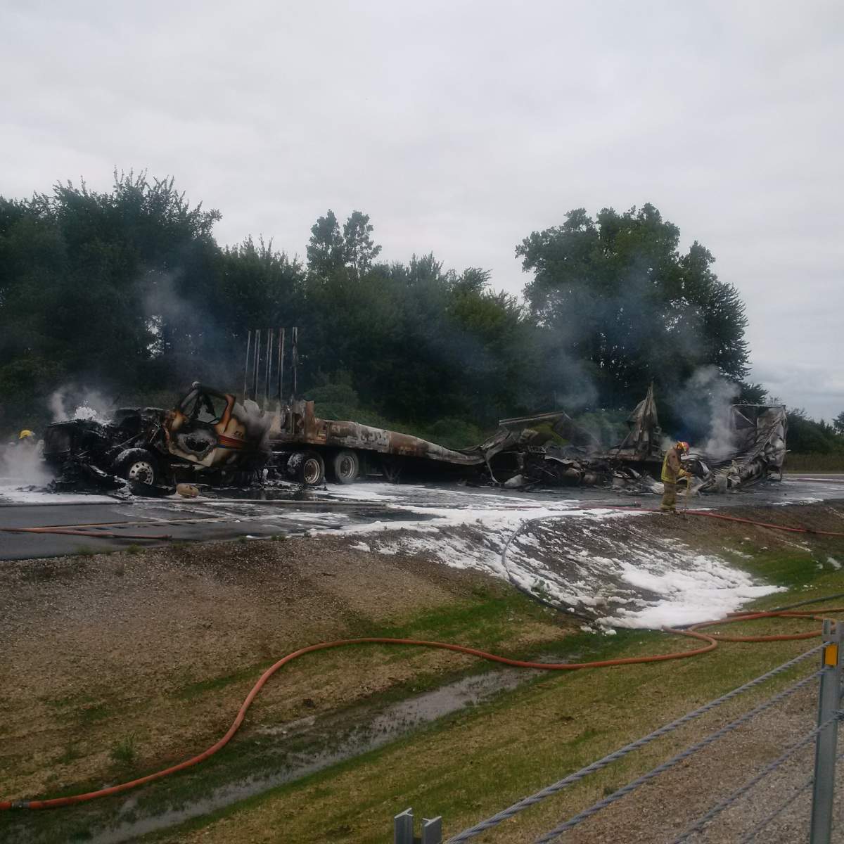The westbound lanes of Hwy. 401 will remain closed at Orford Road until about 9 p.m. to allow for cleanup. 