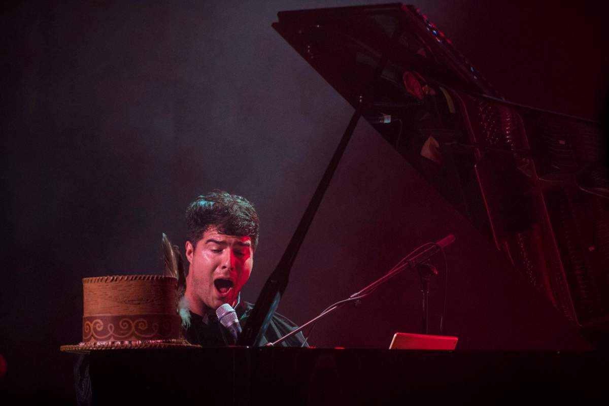 Jeremy Dutcher performs during the Polaris Music Prize gala in Toronto on Monday, Sept. 17, 2018.