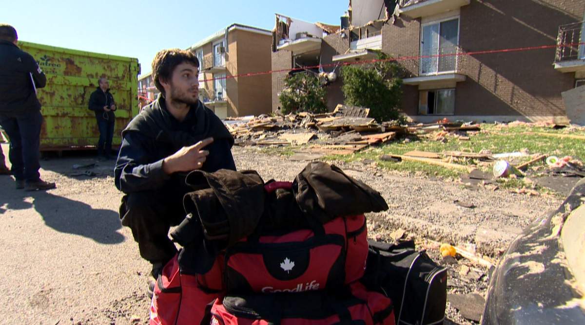 Jeremy Nelson calls himself “the lucky one” in his low-rise complex because his mid-level unit wasn’t seriously damaged in Friday’s powerful windstorm.
