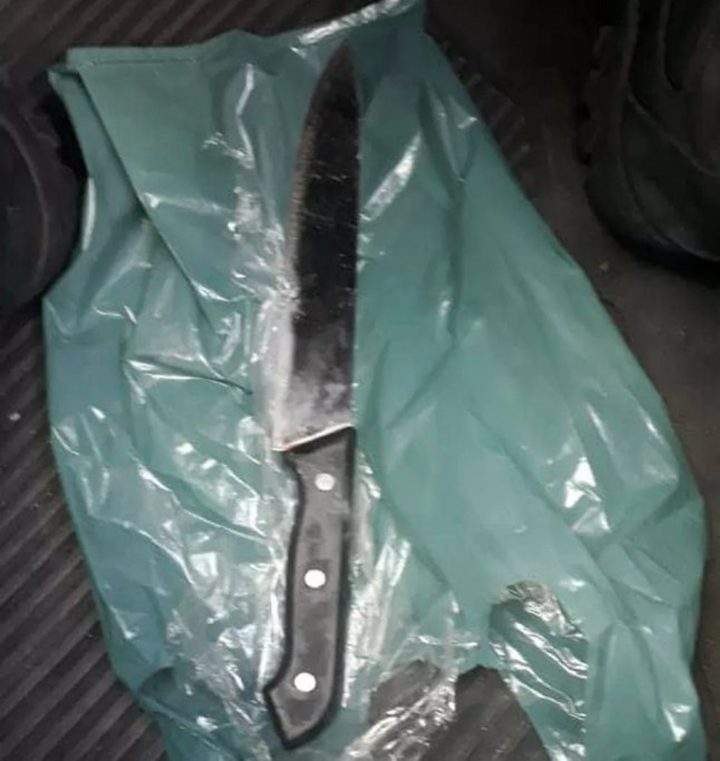This photo released by the Military Police, shows the knife supposedly used by Adelio Bispo de Oliveira, suspected of stabbing Jair Bolsonaro, a leading Brazilian presidential candidate, in Juiz de Fora, Brazil, Thursday, Sept. 6, 2018.