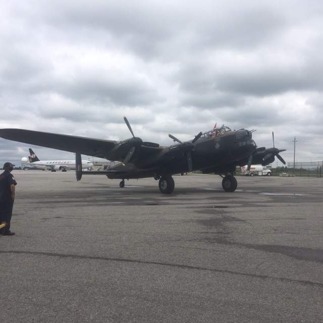 The Lancaster returns from its anniversary flight on Tuesday afternoon in Mount Hope.