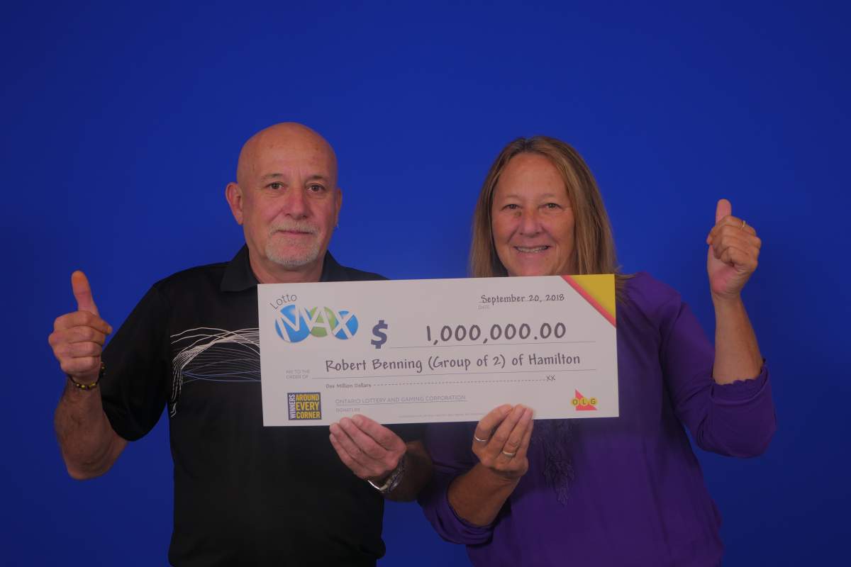 Hamilton couple, Robert Benning and Catherine Bates, won a $1 million MAXMILLIONS prize in the June 8th LOTTO MAX draw.